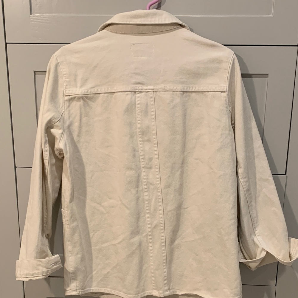 NWOT Oversized Velvet Heart Women's Off-White Denim Utility Jacket Small - Picture 8 of 13